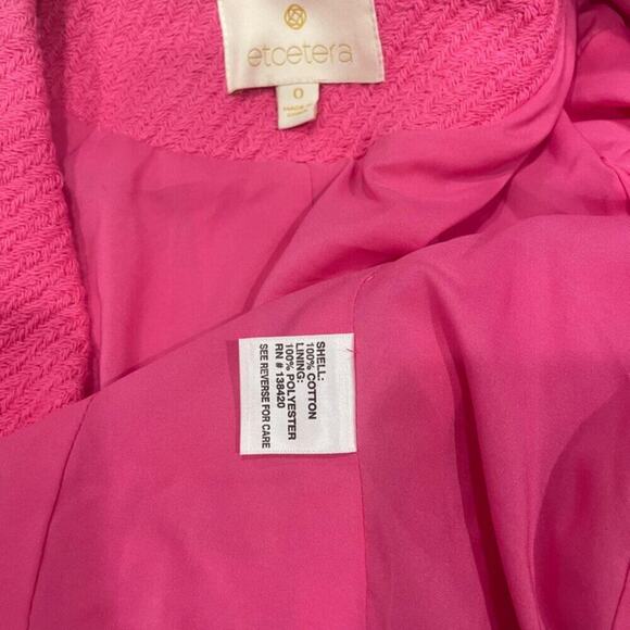 ETCETERA PORTIA JACKET TWEED FRINGE TRIM HOT PINK SZ XS SOPHISTICATED AESTHETIC - Picture 9 of 16